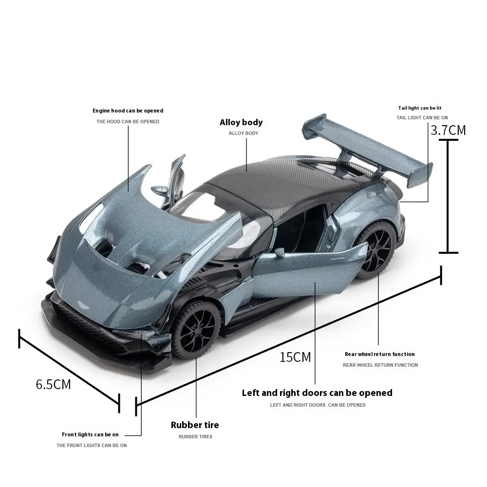 1:32 Aston Martin Vulcan Supercar Alloy Diecast Model Car Interior Decoration Sound & Light High Simulation Gift For Friend Box