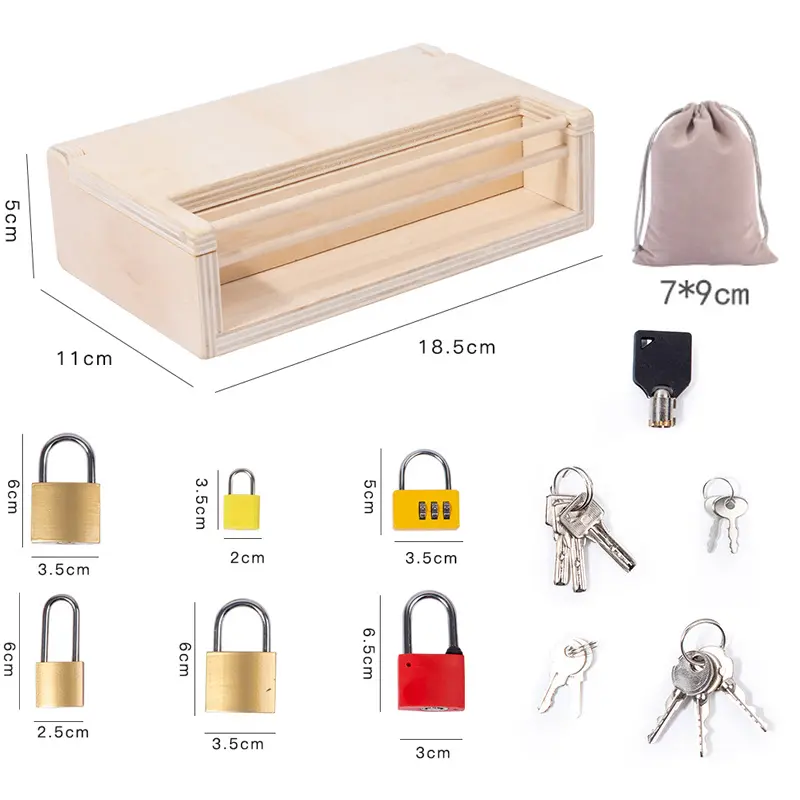 Children Montessori Unlocking Toys Learning Locks With Keys Educational Game Fine Motor Training Sensory Materials Teaching Aids
