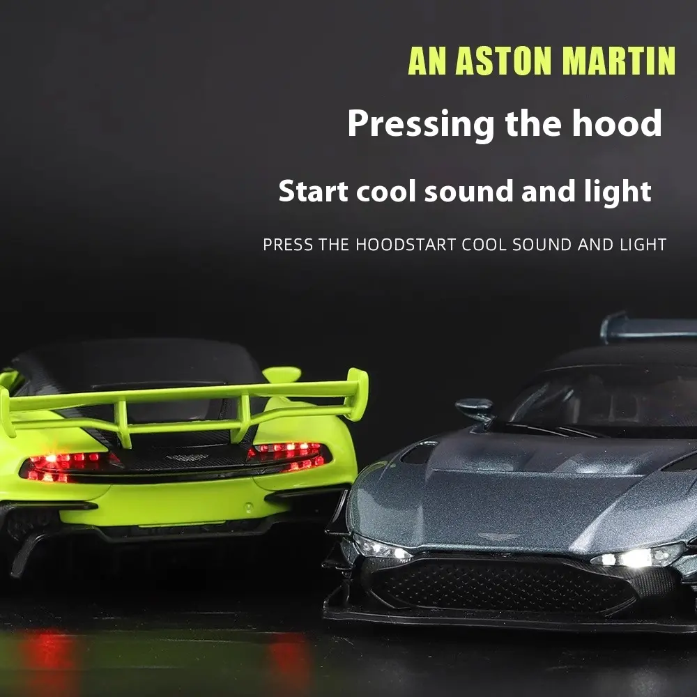1:32 Aston Martin Vulcan Supercar Alloy Diecast Model Car Interior Decoration Sound & Light High Simulation Gift For Friend Box