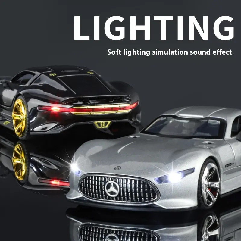 1:32 Mercedes Benz AMG Vision GT Supercar Alloy Diecast Car Model Sound & Light Children's Toys Birthday Gifts For Little Boy