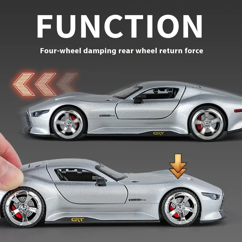 1:32 Mercedes Benz AMG Vision GT Supercar Alloy Diecast Car Model Sound & Light Children's Toys Birthday Gifts For Little Boy