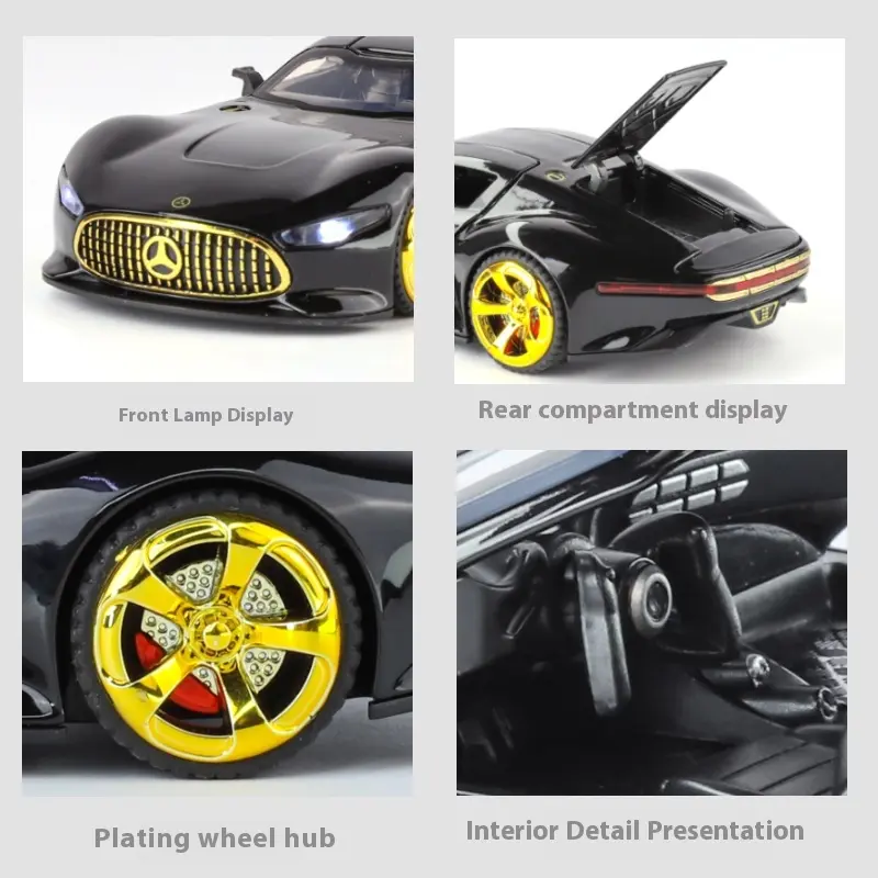 1:32 Mercedes Benz AMG Vision GT Supercar Alloy Diecast Car Model Sound & Light Children's Toys Birthday Gifts For Little Boy