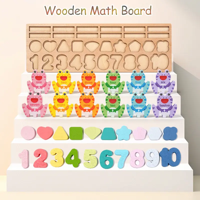 Children Montessori Math Game Color Matching Shape Cognition Busy Board Number Counting Learning Parish Sensory Educational Toys