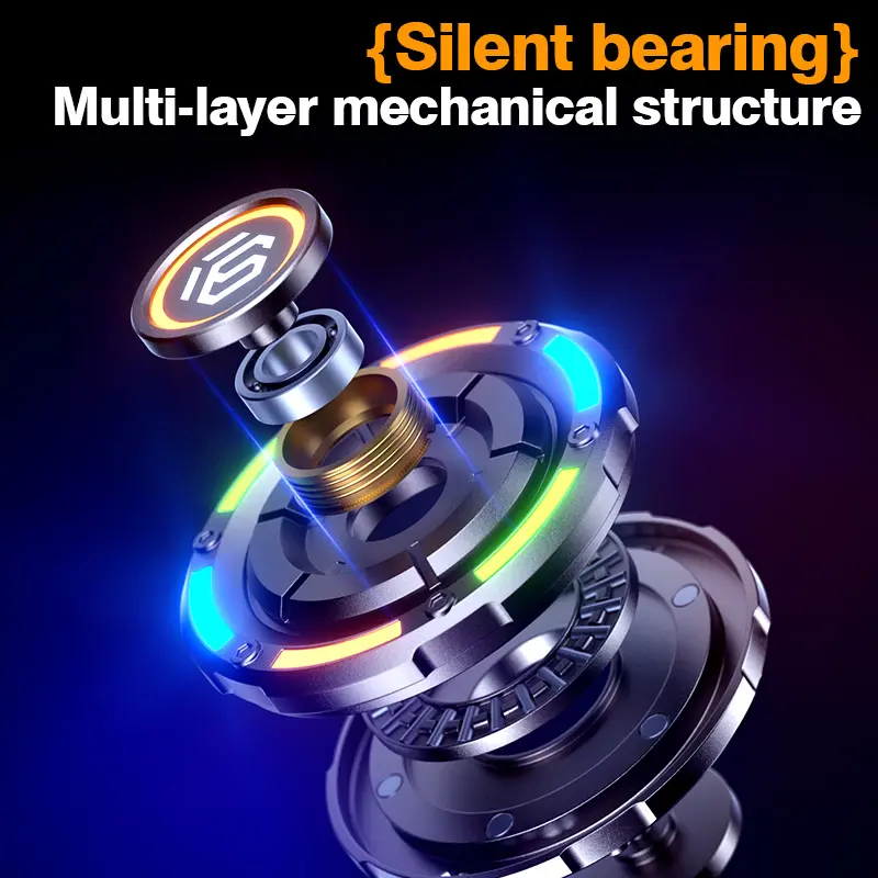 YIJOO 3in1 EDC Metal Pushing Card Hand Spinner Papa Coin Adults Creative Fidget Toys For Men 2024 New Stress Reliever Gifts