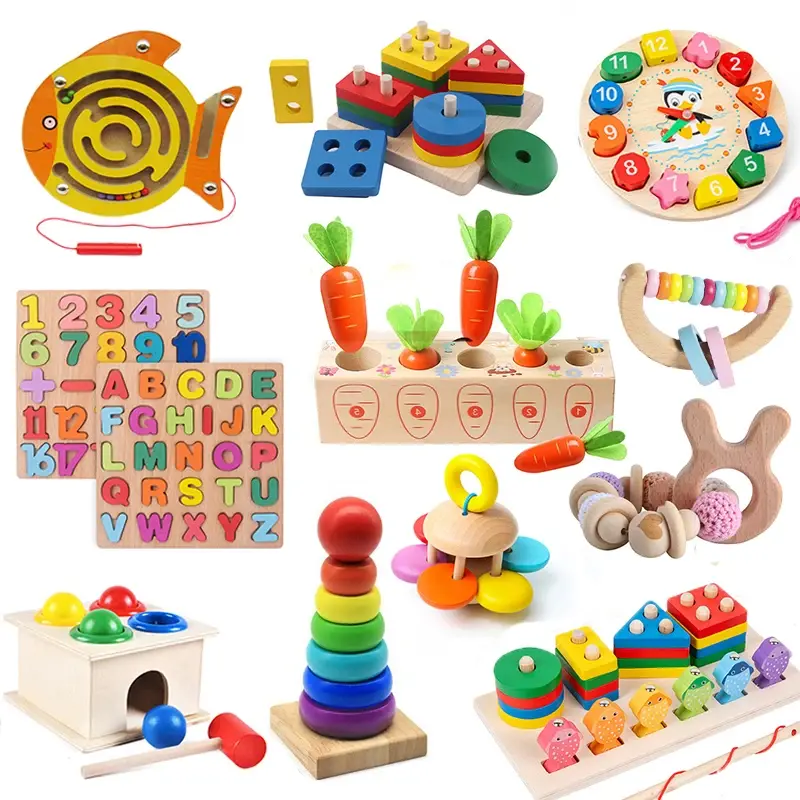 Montessori Wooden Games Baby Toys Puzzle Geometry Educational Games Kids Development Early Learning Toys For Children 1 Year 2