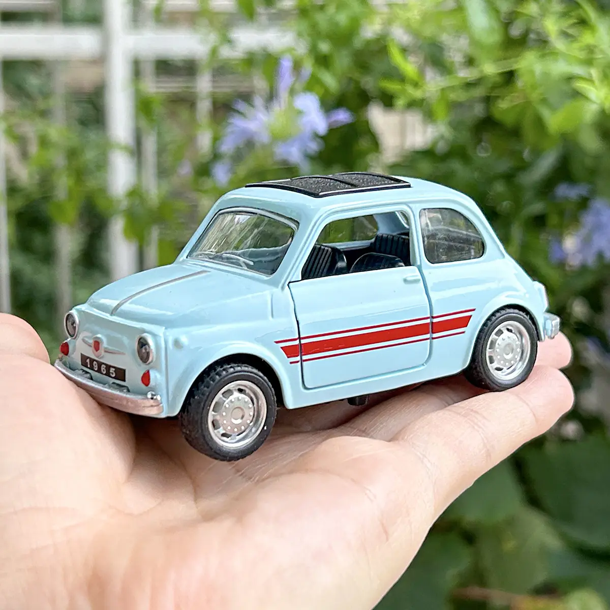 1:36 Alloy Vintage Diecast Car Model FIAT MINI Classic Pull Back Car Model Miniature Vehicle Replica For Collection Gift
