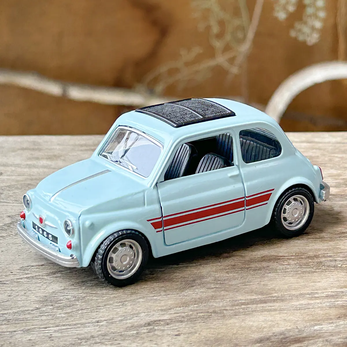 1:36 Alloy Vintage Diecast Car Model FIAT MINI Classic Pull Back Car Model Miniature Vehicle Replica For Collection Gift