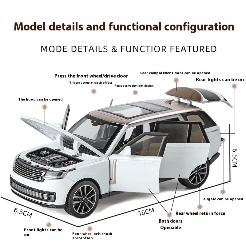 1:32 Land Rover Range Rover SV2022 SUV Diecast Alloy Model Computer Desktop Ornaments Miniatures Model Present for Childrens