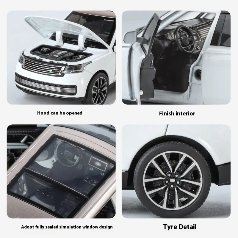 1:32 Land Rover Range Rover SV2022 SUV Diecast Alloy Model Computer Desktop Ornaments Miniatures Model Present for Childrens