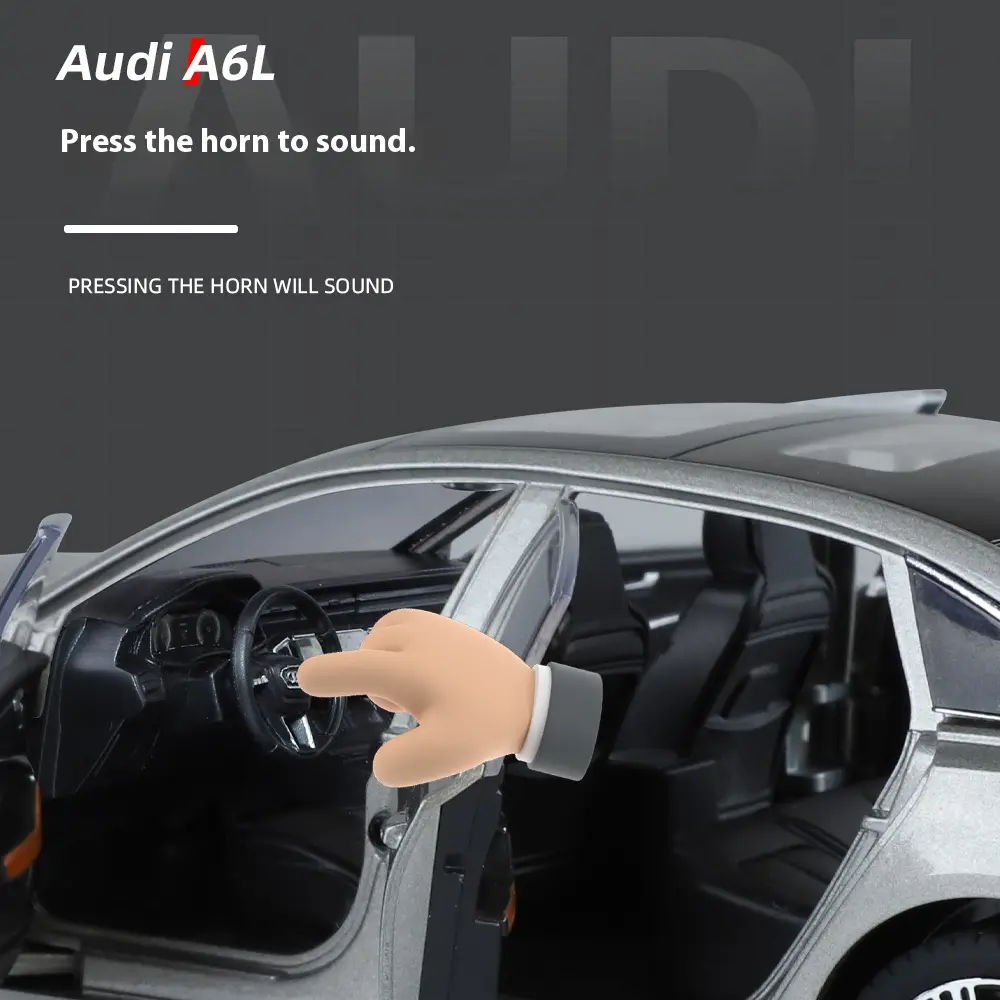 1:24 Audi A6 Classic Luxury Limousine Alloy Diecast Vehicle Model Car Miniature Metal High Simulation Holiday Present With Kids