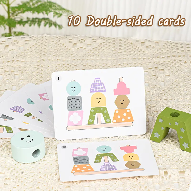 Montessori Wooden Blocks Stacked Toys Baby Shape Matching Sorting Thinking Creative Game Kids Fine Motor Skills Educational Toys