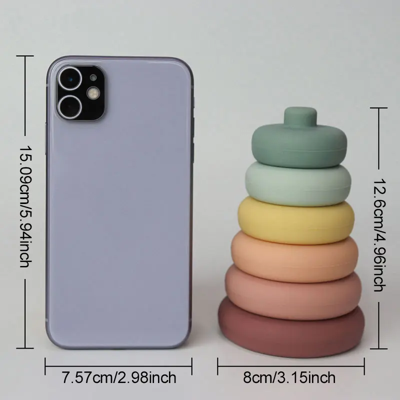 Food grade silicone baby early education layered music Montessori toys that can chew and withstand high temperatures