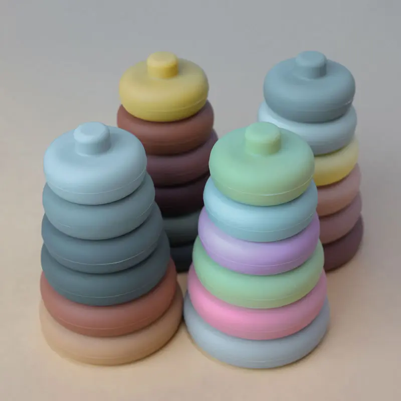 Food grade silicone baby early education layered music Montessori toys that can chew and withstand high temperatures