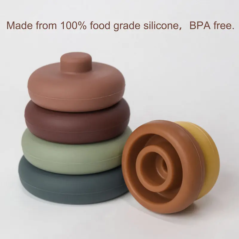 Food grade silicone baby early education layered music Montessori toys that can chew and withstand high temperatures