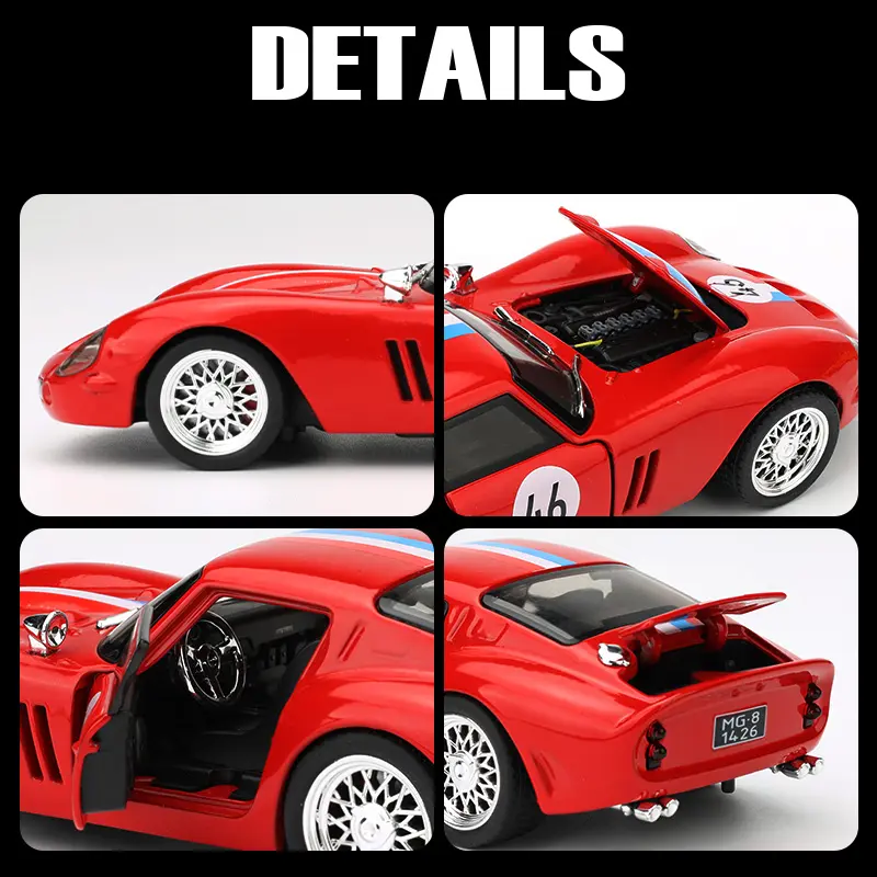 1:32 250 GTO Super Sports Car Alloy Diecast Model Car Metal Miniauto Model GT Collectibles Hobbies Display Ornament Present Boy
