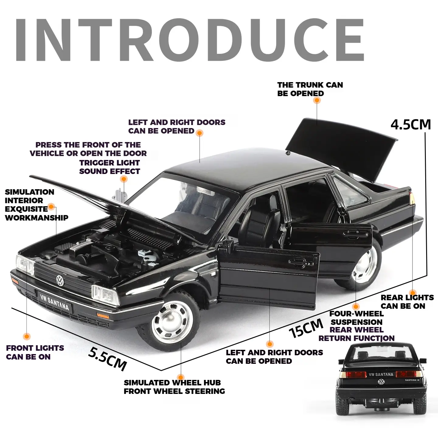 1:32 Volkswagen Santana Alloy Metal Diecast Model Car Library Front Desk Displays Trendy Toys Ornaments Gift For Boyfriend Child