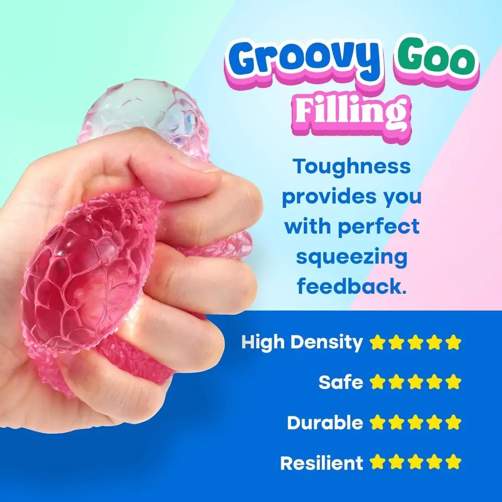 Soft Stress Ball Squishy Toys for Adults Kids, Sensory Fidget Toys for Anxiety Relief, ADHD Autism, Wave Texture Squeeze Ball