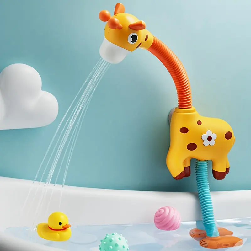 Giraffe Baby Bath Toys Automatic Sprinkler Suction Bath Toy For Shower Toys Cute Animals Spill Boy And Girl Water Play Set