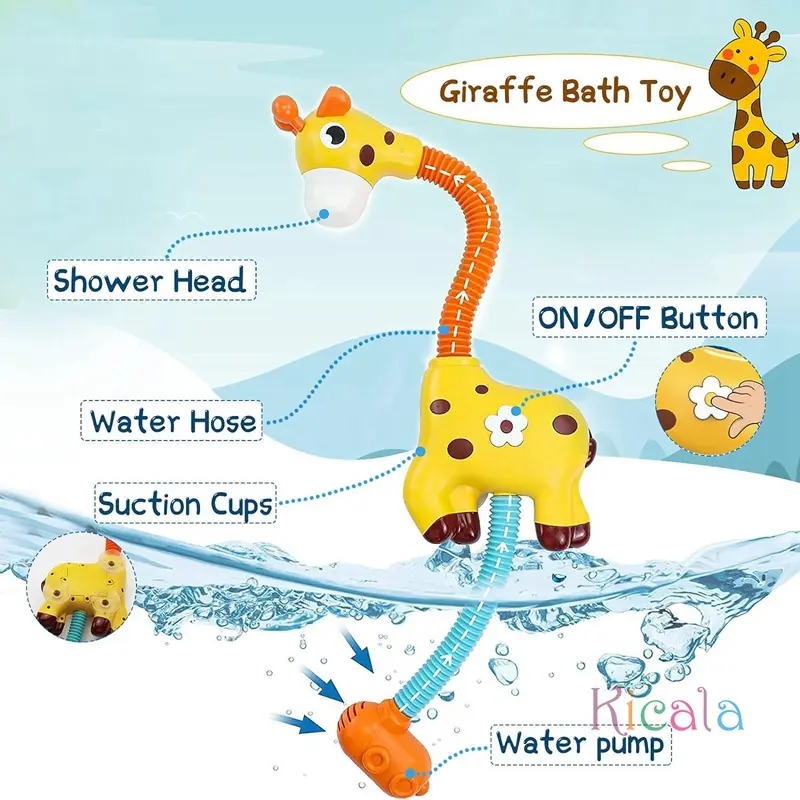 Giraffe Baby Bath Toys Automatic Sprinkler Suction Bath Toy For Shower Toys Cute Animals Spill Boy And Girl Water Play Set