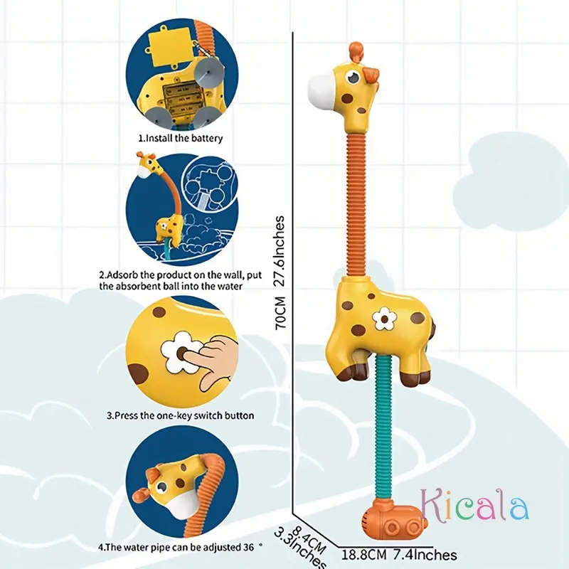 Giraffe Baby Bath Toys Automatic Sprinkler Suction Bath Toy For Shower Toys Cute Animals Spill Boy And Girl Water Play Set