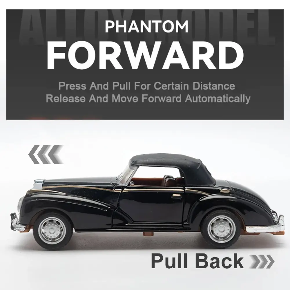 1:36 Alloy Diecast BENZS Vintage Cabriolet Car Model Classic Pull Back Car Miniature Vehicle Replica For Collection Gift for Kid