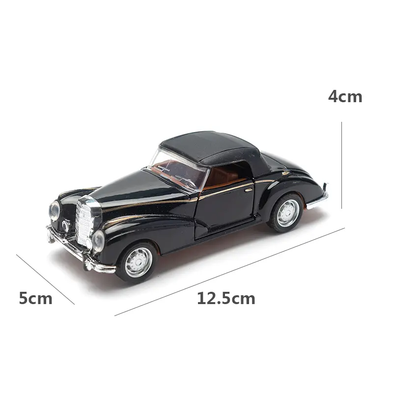 1:36 Alloy Diecast BENZS Vintage Cabriolet Car Model Classic Pull Back Car Miniature Vehicle Replica For Collection Gift for Kid