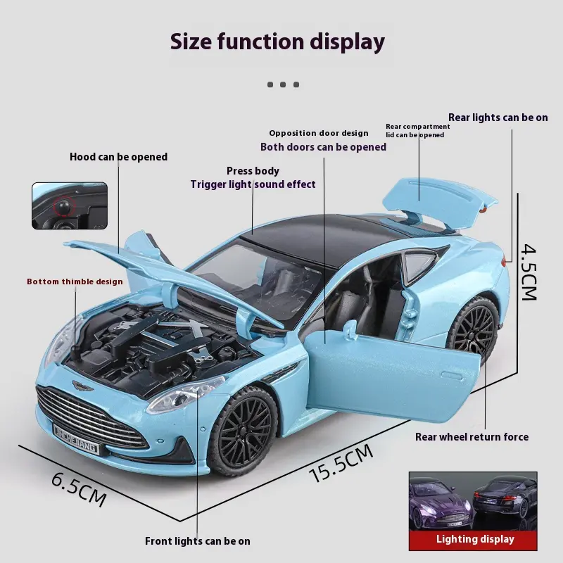 1:32 Aston Martin DB12 GT Supercar Alloy Diecast Metal Model Car Cafe Display Decorative Ornaments Gift With Boyfriend Holiday