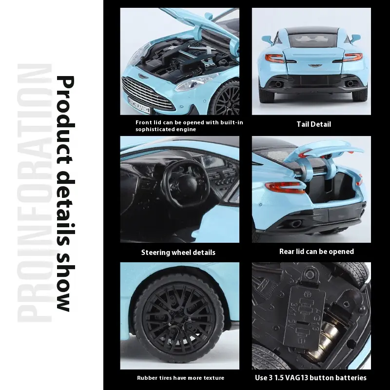1:32 Aston Martin DB12 GT Supercar Alloy Diecast Metal Model Car Cafe Display Decorative Ornaments Gift With Boyfriend Holiday