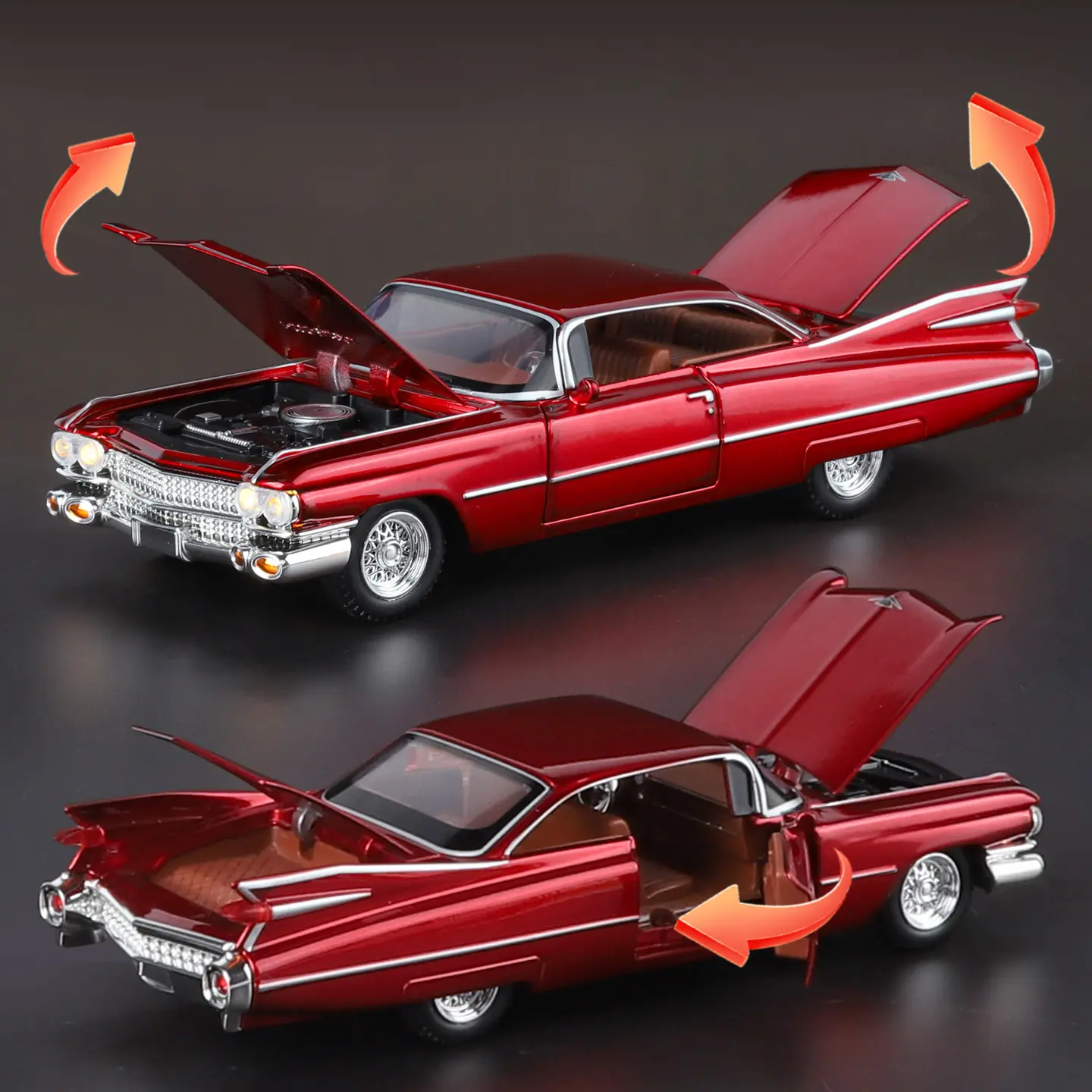 1:32 Cadillac Eldorado Biarritz Classic Retro Car Alloy Metal Diecast Model Car Classic High Simulation Home Decorations Present