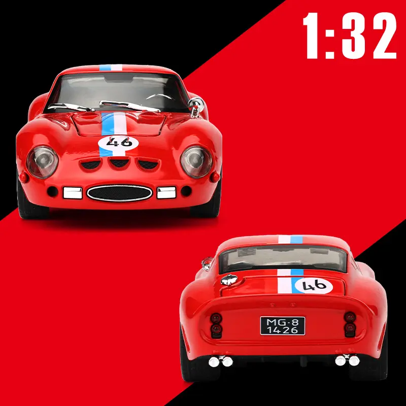 1:32 250 GTO Supercar Alloy Model Car Toy Diecasts Metal Casting Sound and Light Car Toys For Children Vehicle