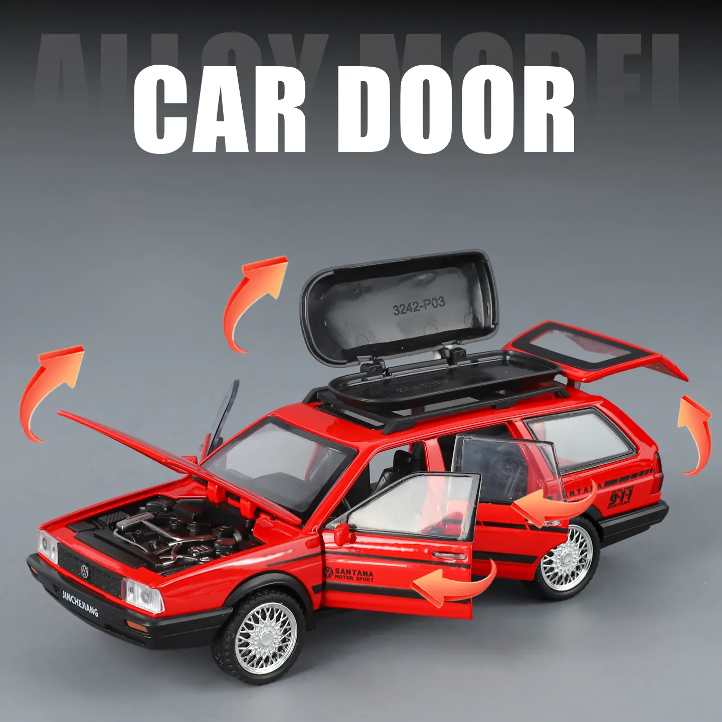 1:32 VolksWagenwerk Santana Wagon Alloy Metal Diecast Model Classic Car Pull Back Children Toy Miniature Cars Ornaments Presents
