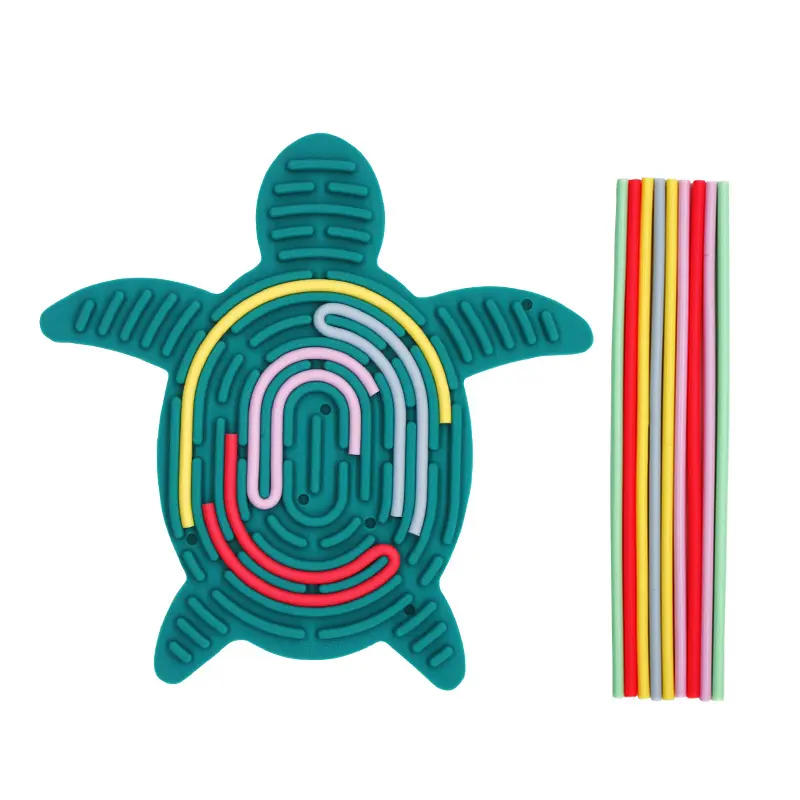 Sensory Activity Board for Kids Busy Board Relaxing Anxiety ADHD Autism Stress Relief Silicone Rod Travel Fidget Toys Party Gift