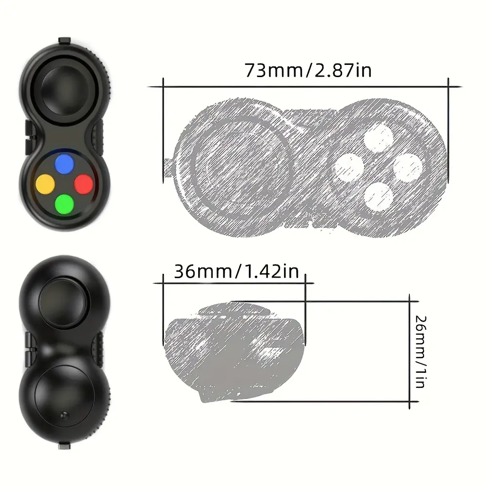 Fidget Pad Retro Classic Fidget Controller Handheld Fidget Game Controller Fun Fidget Pad Packs Classic Fidget Toys