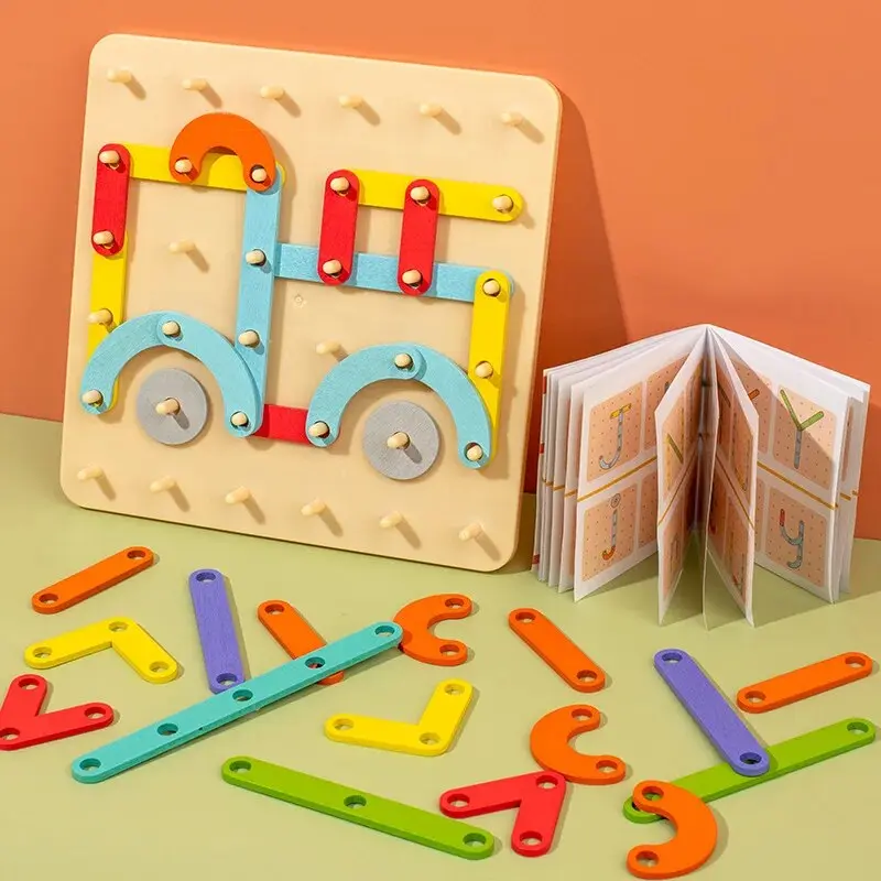 Montessori Variable Shape Matching Column Creative Building Blocks Early Education Toy Baby Puzzle Blocks