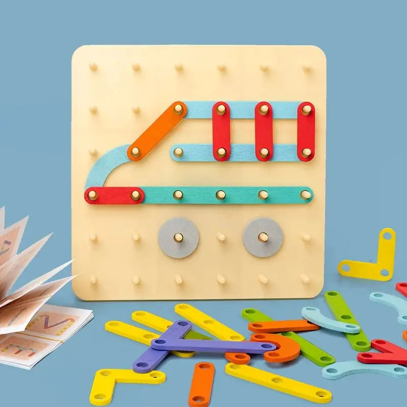 Montessori Variable Shape Matching Column Creative Building Blocks Early Education Toy Baby Puzzle Blocks