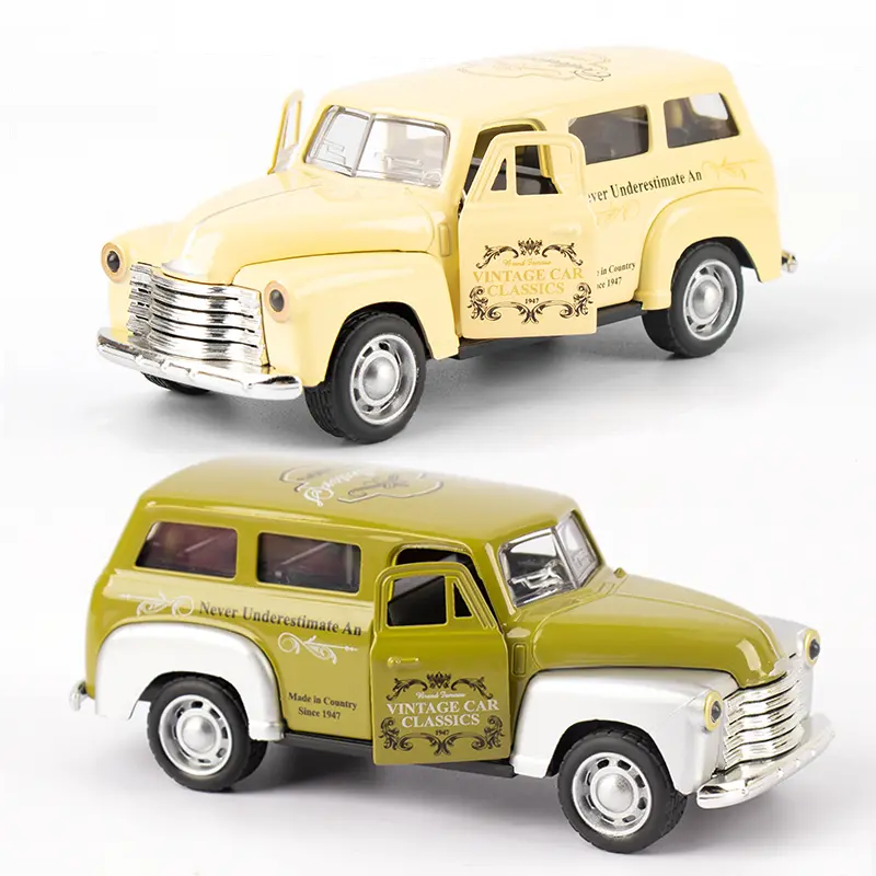 1: 32 Alloy Chevrolet School Bus Classical Vintage Car Simulation Model School Bus Children's Toy