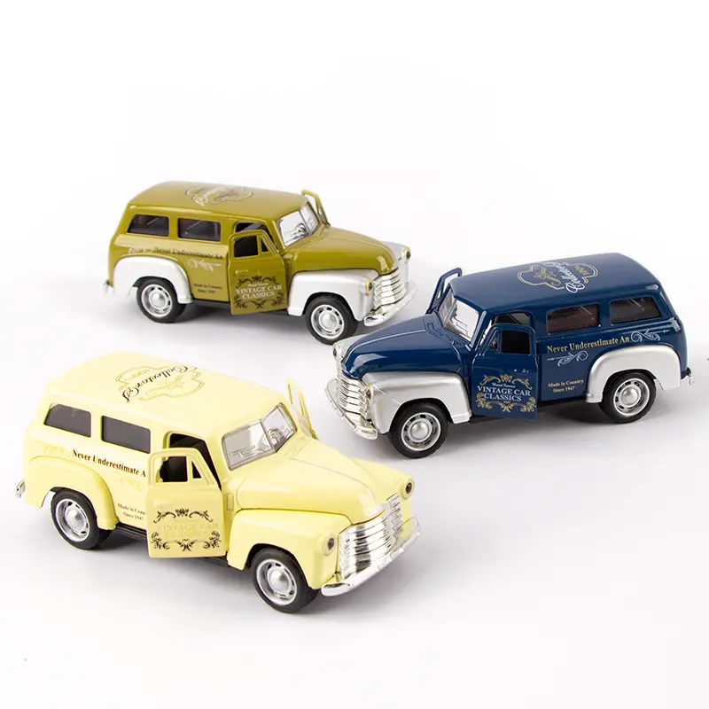 1: 32 Alloy Chevrolet School Bus Classical Vintage Car Simulation Model School Bus Children's Toy