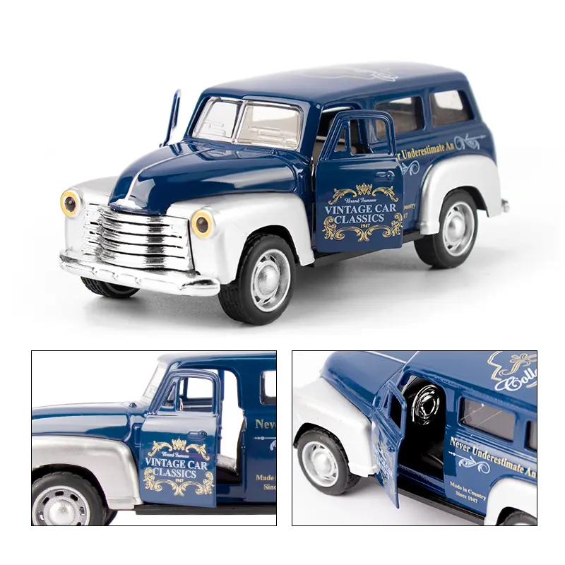1: 32 Alloy Chevrolet School Bus Classical Vintage Car Simulation Model School Bus Children's Toy