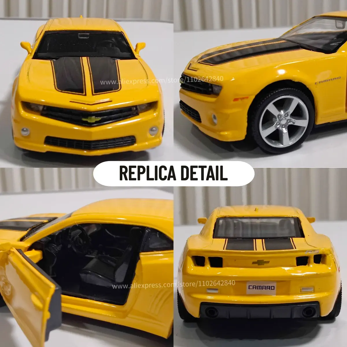 1:36 Car Model Chevrolet Camaro Scale Metal Diecast Replica Home Office Miniature Art Vehicle Hobby Decoration Kid Boy Toy