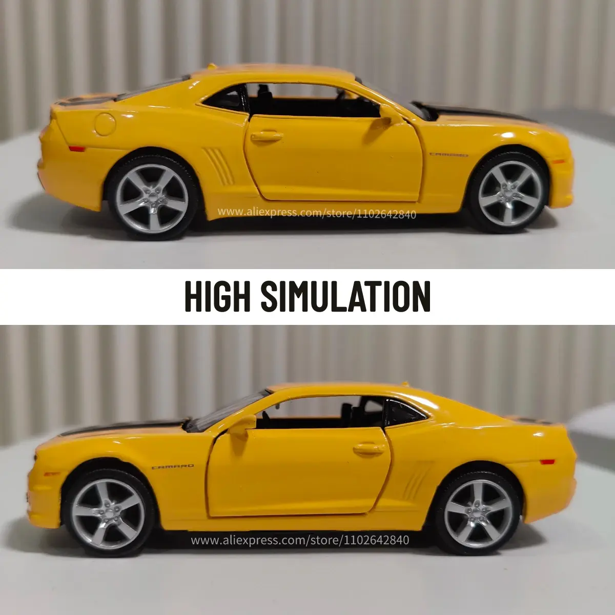 1:36 Car Model Chevrolet Camaro Scale Metal Diecast Replica Home Office Miniature Art Vehicle Hobby Decoration Kid Boy Toy