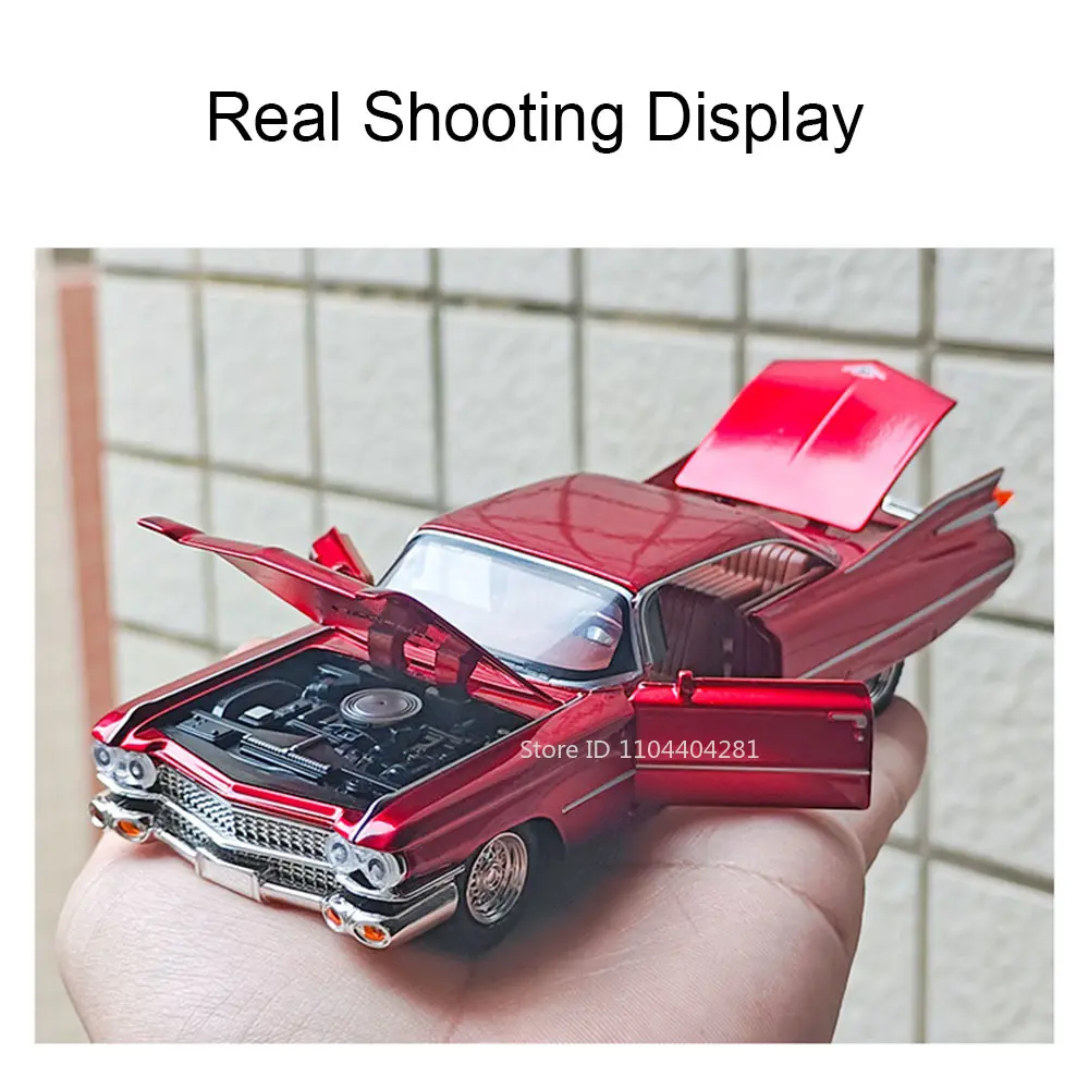 1:32 Eldorado Alloy Cars Charger 1970 Diecast Model Toy Sound Light Pull Back Door Opened Miniature Sports Car Collectibles Gift