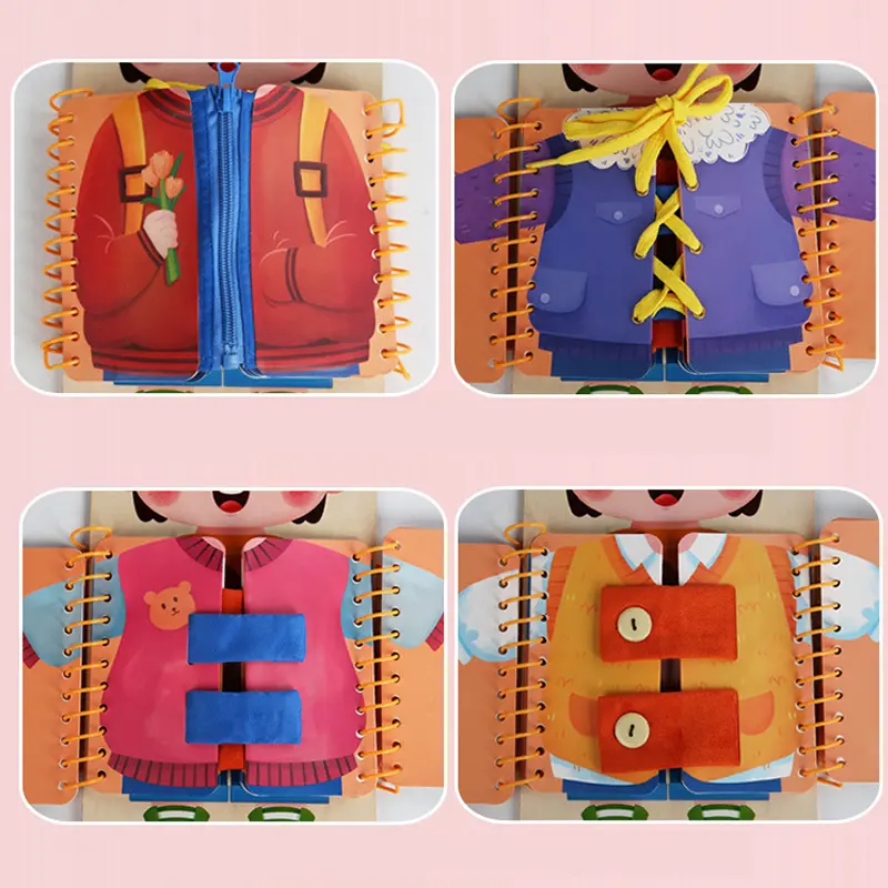 Multi-layer Wooden Busy Board For Children Montessori Early Education Games Toddlers Quiet Books Sensory Toy Practice Dressing