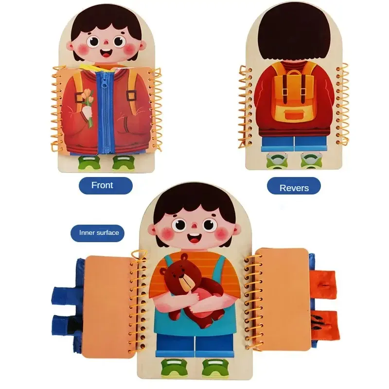 Multi-layer Wooden Busy Board For Children Montessori Early Education Games Toddlers Quiet Books Sensory Toy Practice Dressing