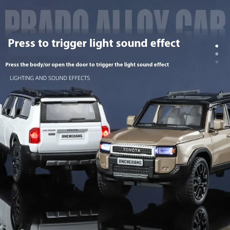 1:32 TOYOTA PRADO Land Cruiser Off Road Vehicle Metal Alloy Diecast Model Car Outdoor Display Collectibles Decorative Gift Boy