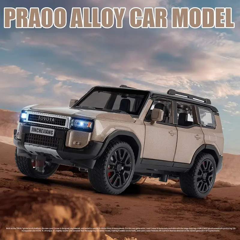 1:32 TOYOTA PRADO Land Cruiser Off Road Vehicle Metal Alloy Diecast Model Car Outdoor Display Collectibles Decorative Gift Boy