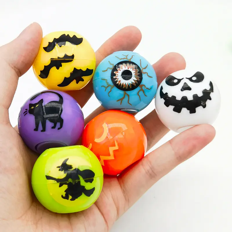 10/50PCS Halloween Fidget Toys Skull Bat Printed Fidget Spinner Stress Relief Sensory Toys for Kids Adult Halloween Party Gifts