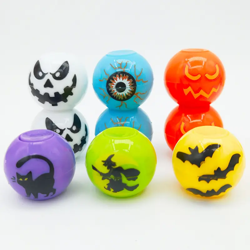 10/50PCS Halloween Fidget Toys Skull Bat Printed Fidget Spinner Stress Relief Sensory Toys for Kids Adult Halloween Party Gifts