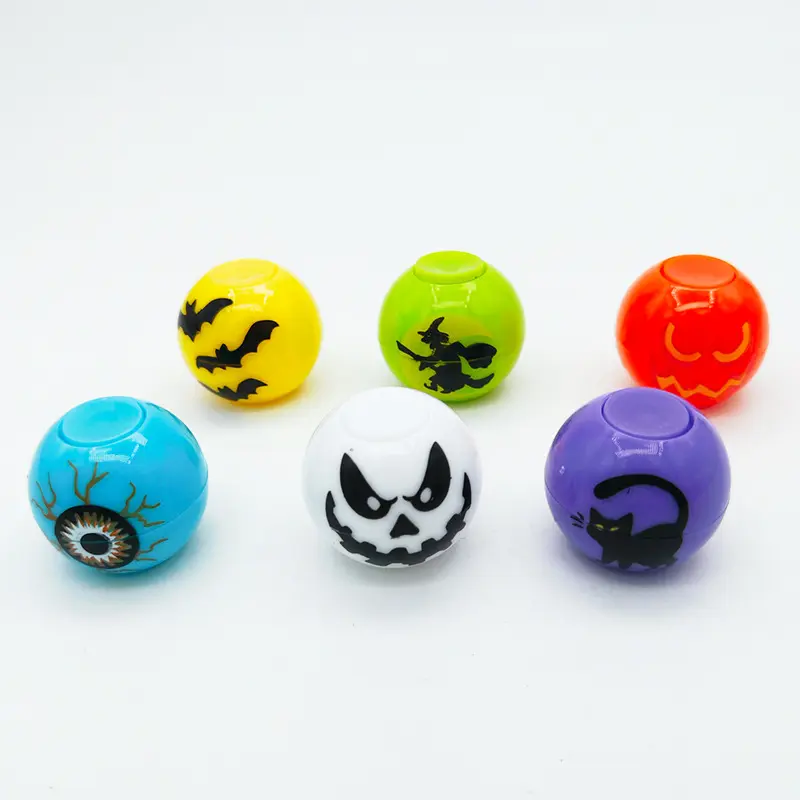 10/50PCS Halloween Fidget Toys Skull Bat Printed Fidget Spinner Stress Relief Sensory Toys for Kids Adult Halloween Party Gifts