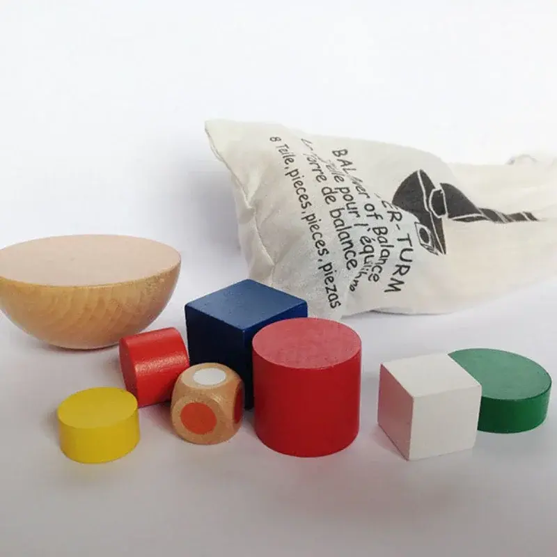 Balance Stacked Building Blocks Montessori Educational Wooden Toys Colorful Sensory Toddler Toy Parent-children Interactive Gift