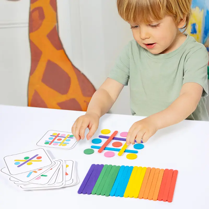 Early Learning Cognitive Rainbow Stick, Children's Color Matching Puzzle, Math Enlightenment, Puzzle Games, Montessori Block Toy
